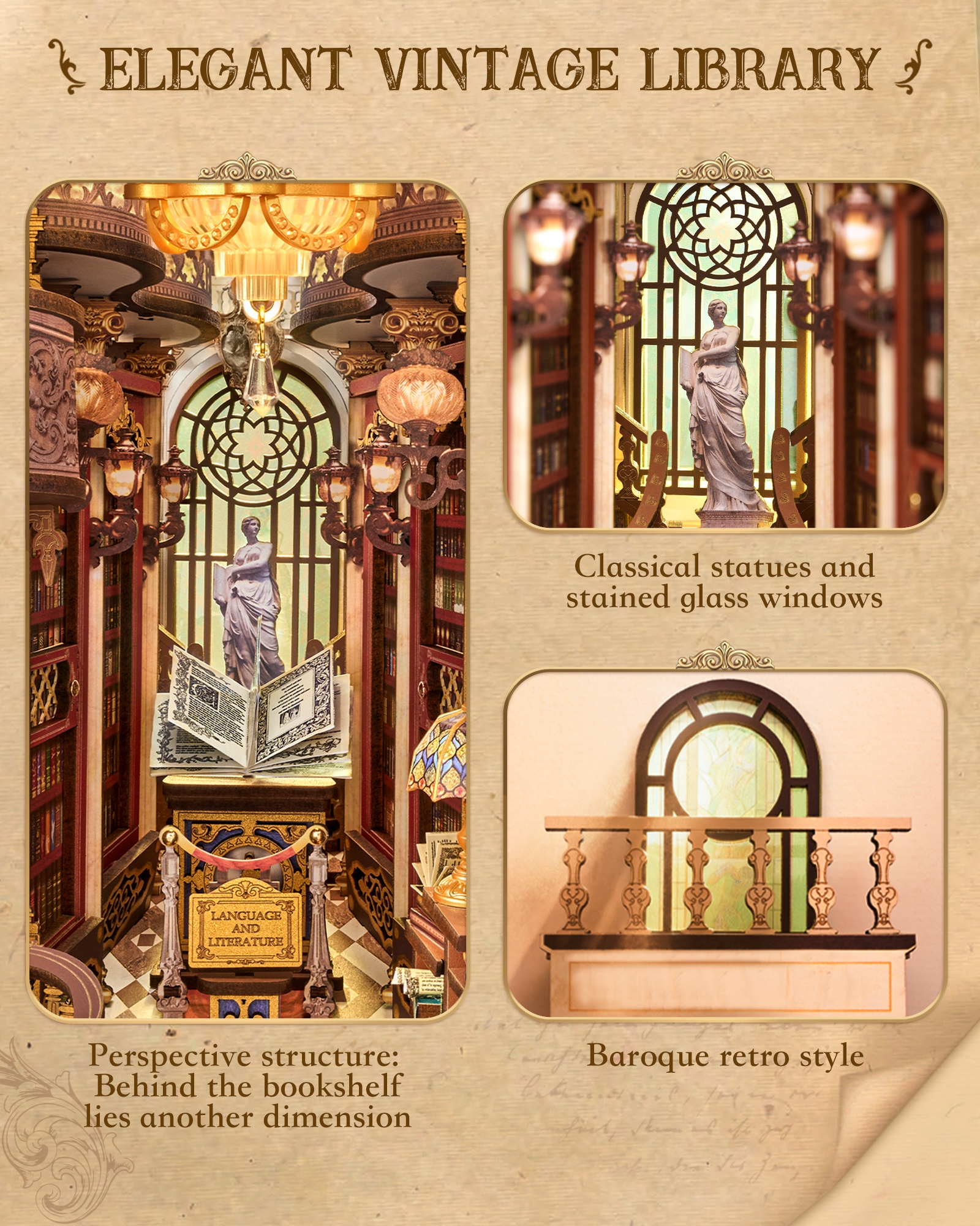 Rincón de Lectura DIY con Luz: Kit de Madera 3D Artesanal - Imagen 2