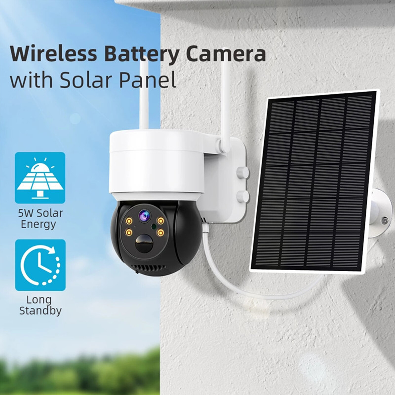 Cámara de Seguridad 360° WiFi Solar - Vigilancia Inteligente