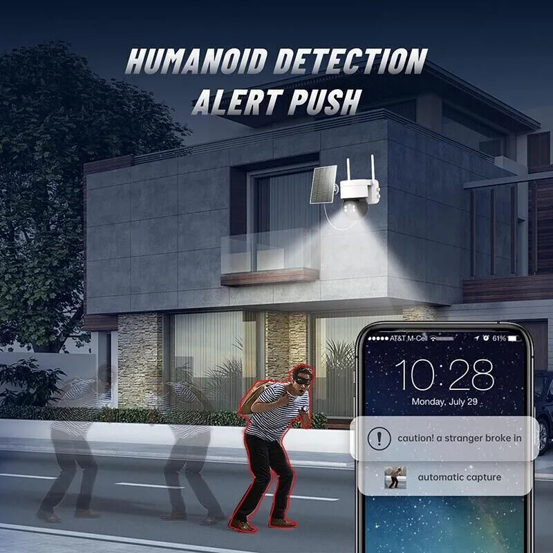 Cámara de Seguridad 360° WiFi Solar - Vigilancia Inteligente - Imagen 2