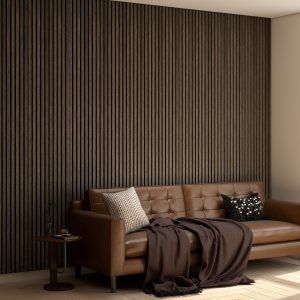 Paneles Acústicos de Madera Nogal 95x8cm - Pack 4