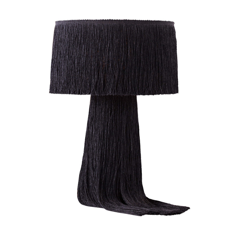 Lámpara de Mesa Atolla Negra con Borla - Diseño Elegante - Imagen 3