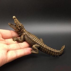 Quemador de Incienso Cocodrilo Cobre Artesanal